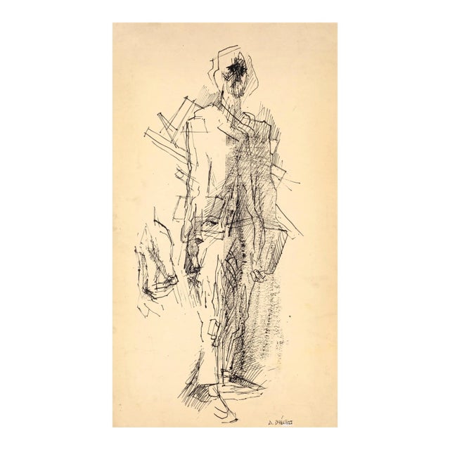 Unknown - the Painter - Original China Ink - Mid-20th Century For Sale