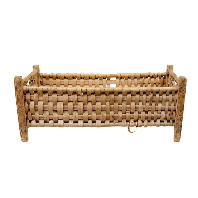 Wood Late 19th Century Swedish Hand-Woven Pine Basket, 1890s For Sale - Image 7 of 9