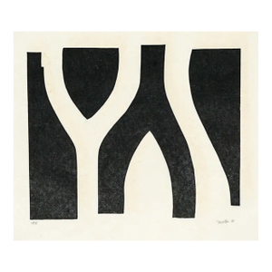 1971 Roger Martin Trees:Figure Ground Woodcut