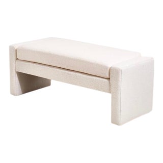 White Boucle Bench by Directional, 1970 For Sale