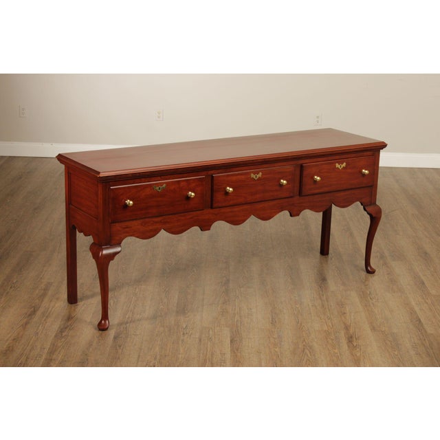High Quality American Made Solid Cherry Colonial Queen Anne Style Sideboard with Three Dovetailed Drawers