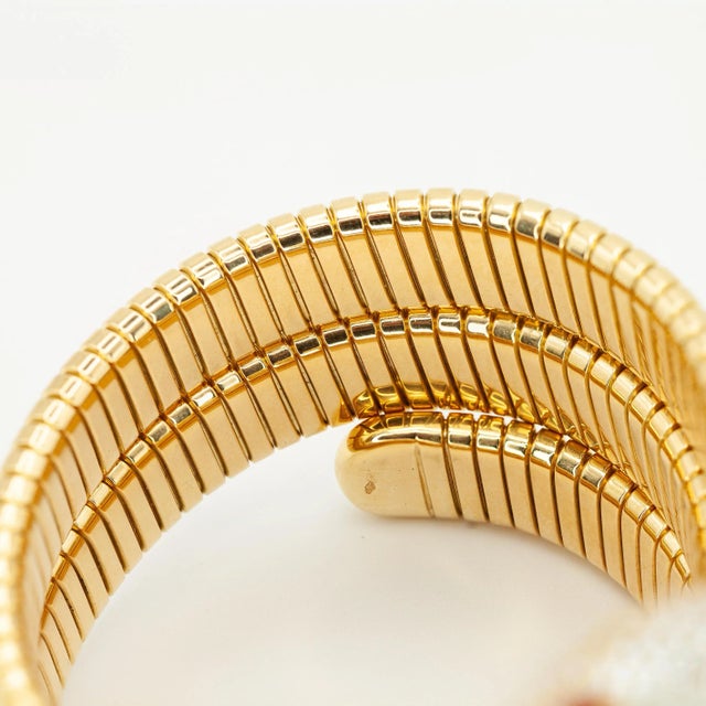 1990s French Serpent 18k Yellow Gold Pavé Diamond Wrap Bracelet For Sale - Image 17 of 17