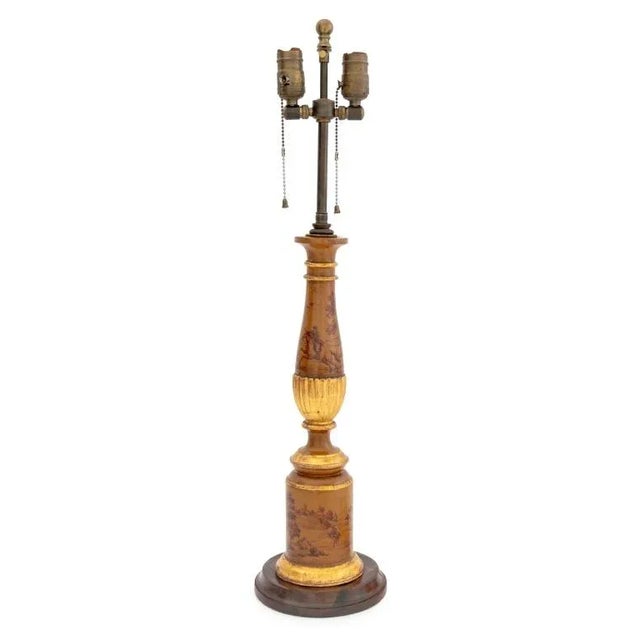 Italian Giltwood Columnar Table Lamp For Sale In New York - Image 6 of 8