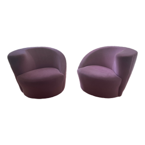 1970s Vladimir Kagan Attributed Nautilus Chairs- Set of 2