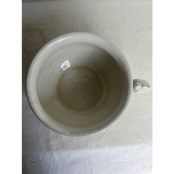 White Chamber Pot, Embossed White With Gold Flowers and Bows, Homer Laughlin For Sale - Image 8 of 11