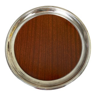 Vintage 1950's Timuquana Country Club Hand Engraved Silver and Faux Rosewood Tray Trophy by Cresent For Sale