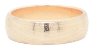Signed George Sawyer 14k Gold Mokume-Gane Half Round Band Ring