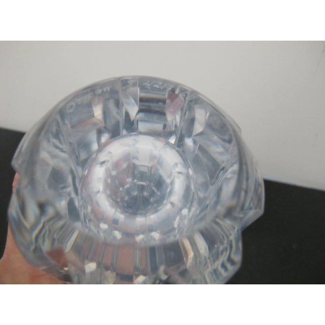 Glass Orrefors Vintage Swedish Clear Faceted Crystal Glass 7" Tall Vase For Sale - Image 7 of 10