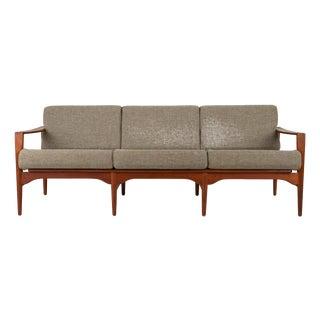 Vintage Three-Seater Sofa in Teak by Illum Wikkelsø, 1960s For Sale