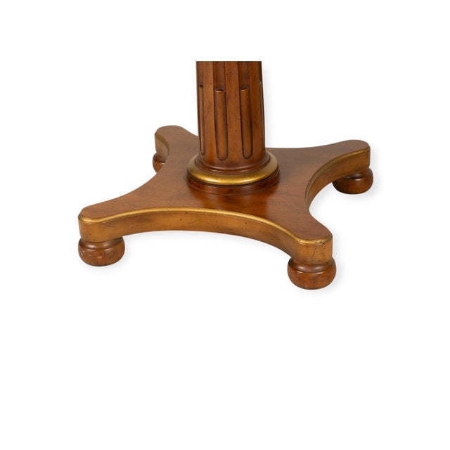 Wood Pair of Vintage Henredon Neoclassical Column Pedestal Side Tables For Sale - Image 7 of 15