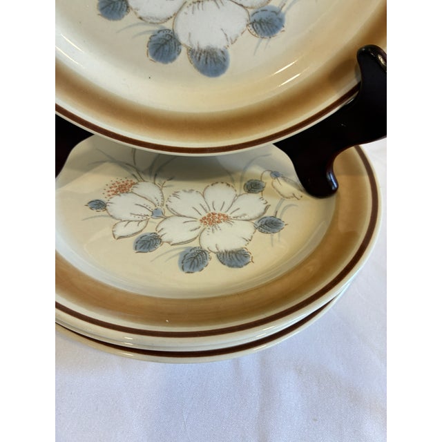 Ceramic Mid 20th Century Hearthside Water Colors Japanese Stoneware Salad Plates, Set of 4 For Sale - Image 7 of 9
