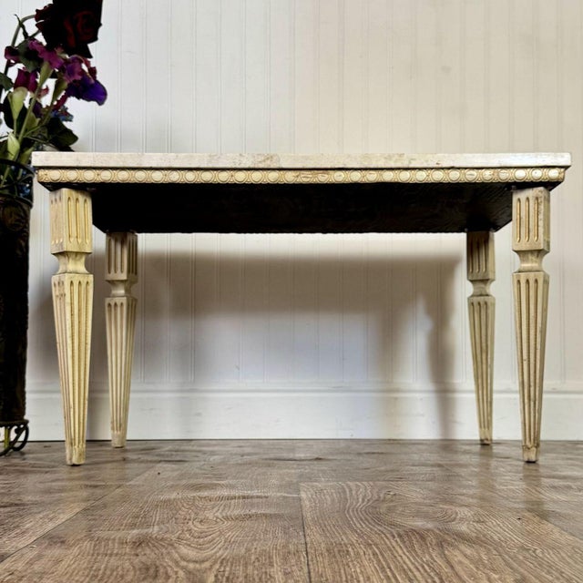 Late 20th Century Hollywood Regency Vintage Travertine Side Table For Sale - Image 4 of 11