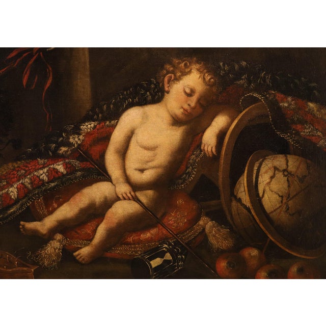 Circle of Antonio Tibaldi, Vanitas Still Life, 1700, Oil on Canvas For Sale - Image 13 of 16