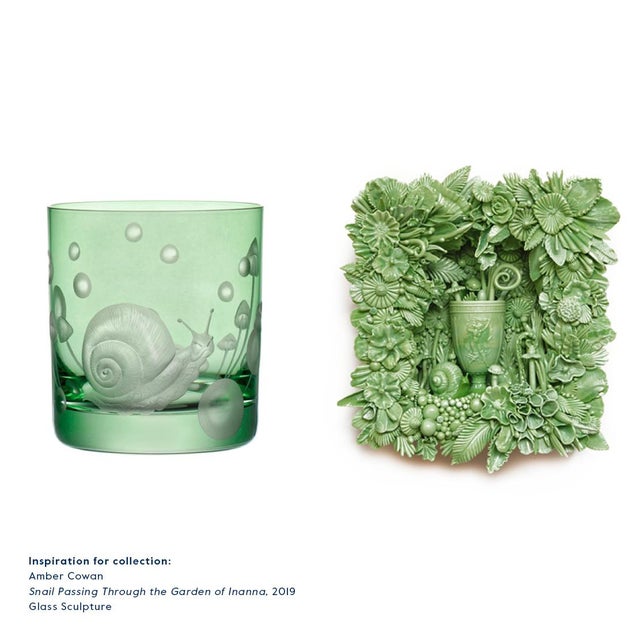 Artel ARTEL Flights of Fantasy Snail Small Tumbler Glass in Peridot - Set of 6 For Sale - Image 4 of 4