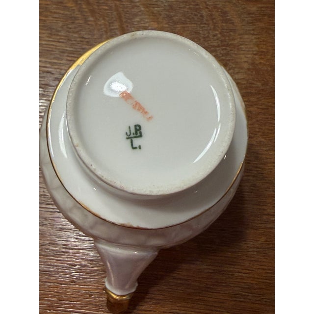 Lavender Rare Antique Jean Pouyat Limoges (j.p.l.) Hand-Painted Japonisme Veilleuse Tea Warmer, France For Sale - Image 8 of 18