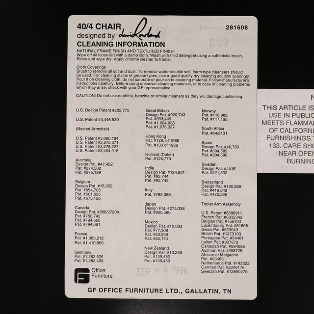 David Rowland 1960s 40/4 Side Chair by David Rowland for Gf Furniture For Sale - Image 4 of 8