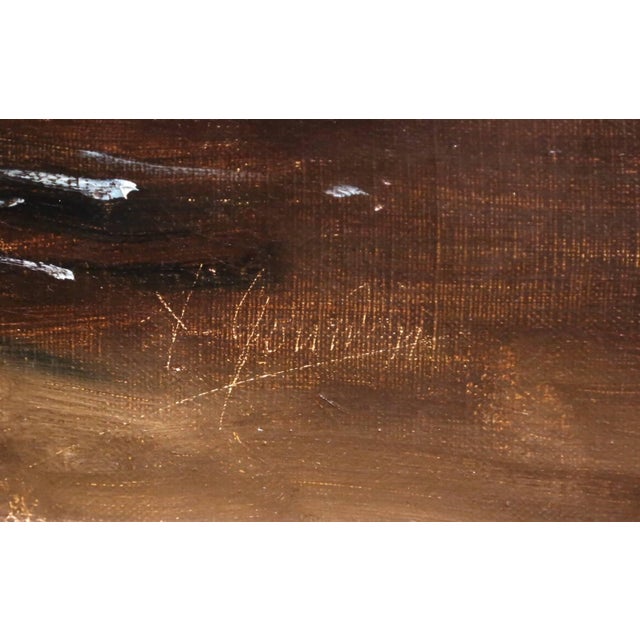 19th Century French Floral Still Life Oil on Canvas Painting in Gilt Frame For Sale - Image 4 of 9