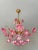 Glass Vintage Murano Style Large Chandelier, Pink Floral Chandelier, Bouquet Style Ceiling Light, 4-Light Flush Mount For Sale - Image 7 of 16