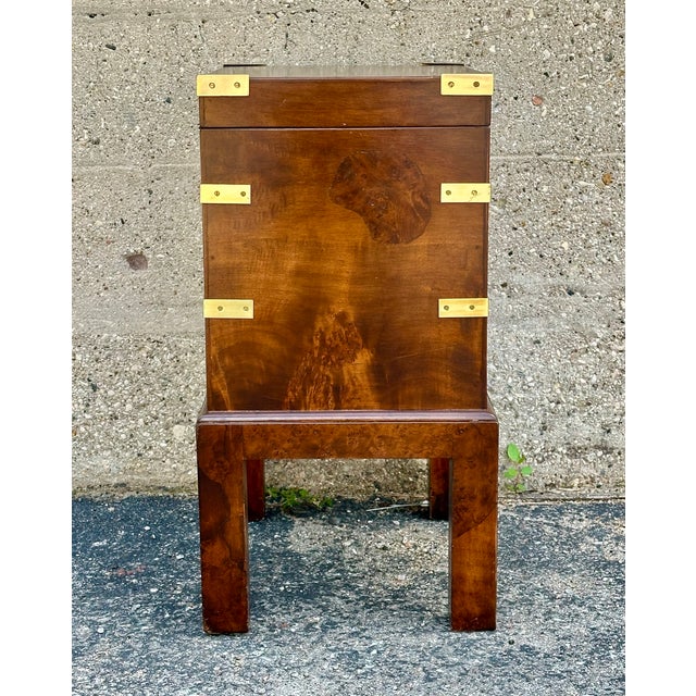 Brown Italian Burl Wood Document Box on Stand, Circa 1950 For Sale - Image 8 of 11