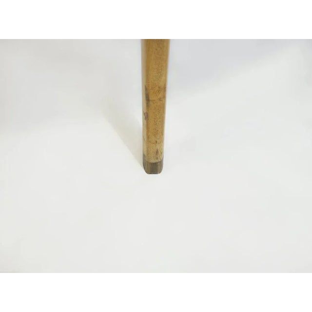 Ash Wood Round Table with Brass Details For Sale - Image 9 of 10