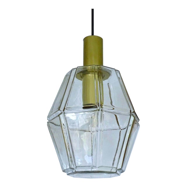 Vintage Lantern Pendant Light in Glass from Limburg For Sale