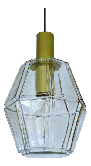 Vintage Lantern Pendant Light in Glass from Limburg