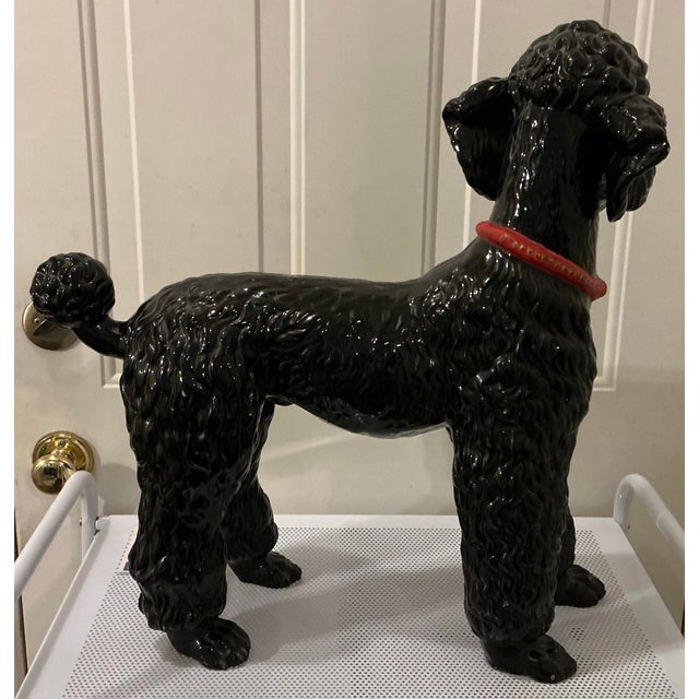 Large Scale Hollywood Regency Italian Black Poodle Dog For Sale In Atlanta - Image 6 of 7