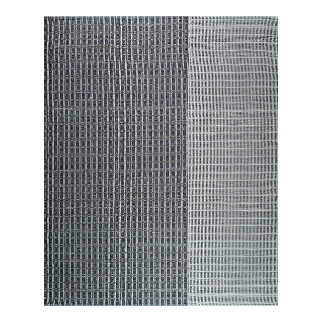 6x9 Lila Talia Gray Geometric Modern Flatweave Carpet Rug For Sale