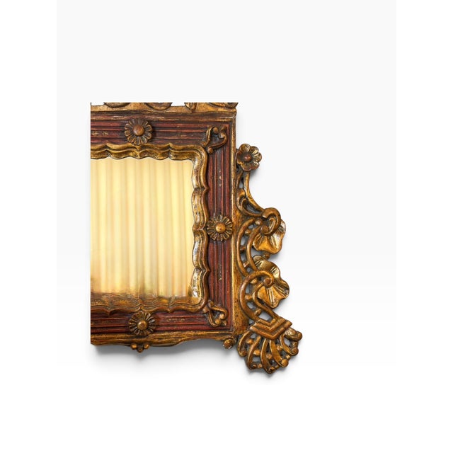 Petite Antique Spanish Colonial Giltwood Mirror For Sale - Image 4 of 7
