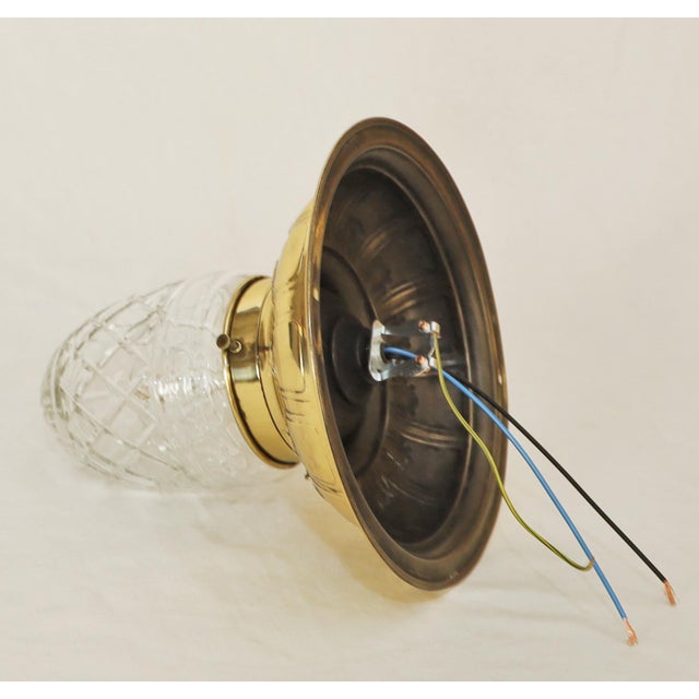 Gold Art Nouveau Glass Ceiling Lamp, 1890s For Sale - Image 8 of 10