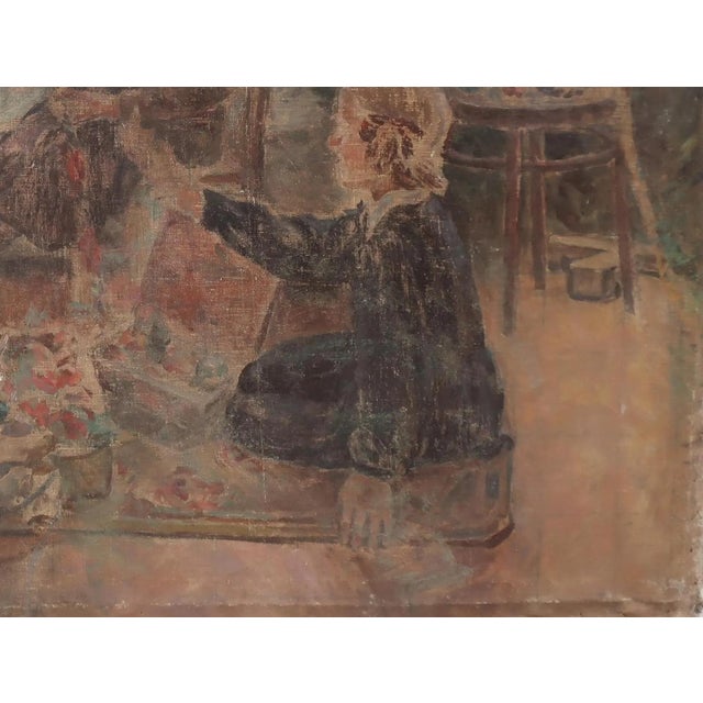 Soviet Children Portraits Oil Painting Original Ukrainian Artist Sokolovsky G. 100-132 1960s For Sale - Image 6 of 6