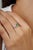 Contemporary 925 Silver Oval 0.55 Ct Emerald & Diamond Split-Shank Wave Ring Size 8 For Sale - Image 6 of 13