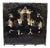 Chinese 4-Panel Stone Inlay Lacquered Scenic Wooden Folding Floor Screen Room Divider For Sale