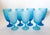 1960s Carlo Moretti Italy Satinato Frosted Blue Wine Water Glasses - Set of 7 For Sale - Image 10 of 12