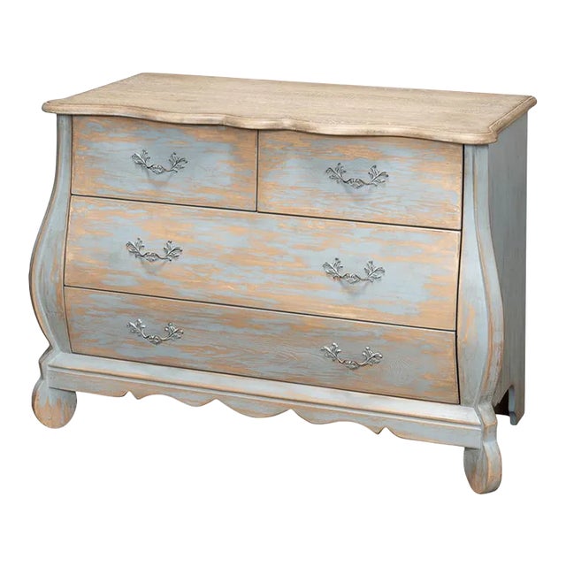 Blue Washed French Country Commode | Chairish