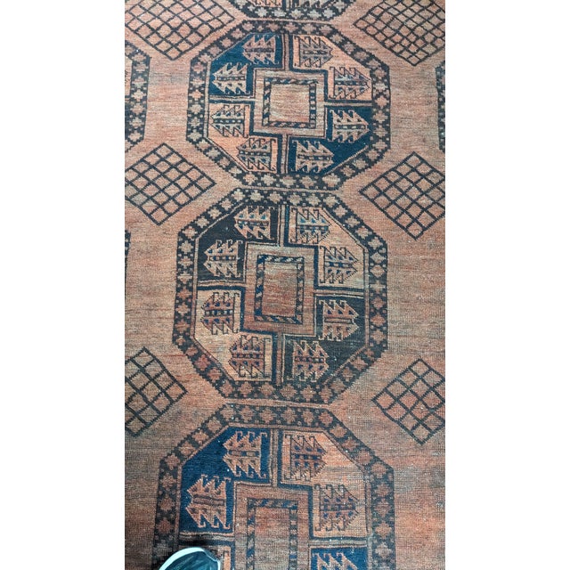 Vintage Hand Knotted Oriental Red & Black Geometric Area Rug Carpet 9' X 11' For Sale - Image 11 of 16
