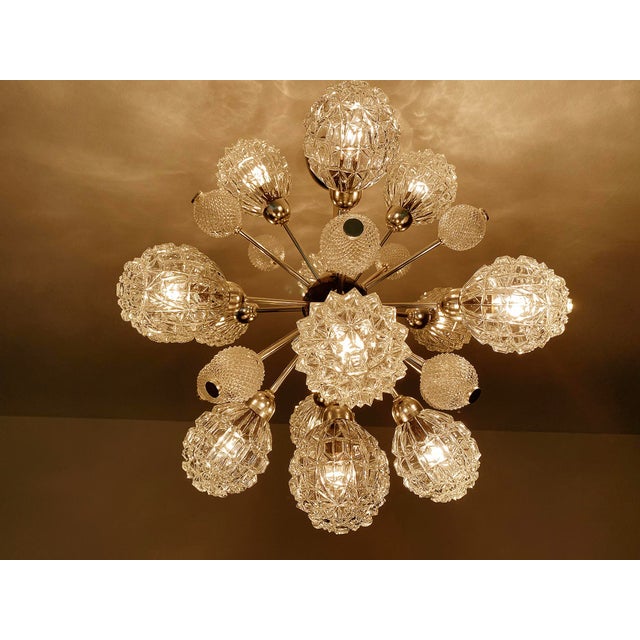 Large Sputnik Glass Pendant Lamp, 1970s For Sale - Image 12 of 17