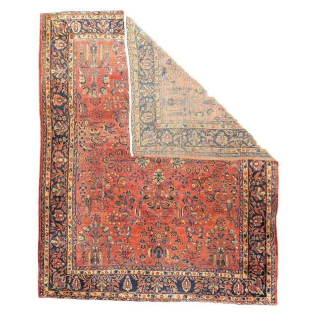 Early 20th Century Antique Sarouk Rug 9'2'' x 11'3'' For Sale - Image 5 of 12