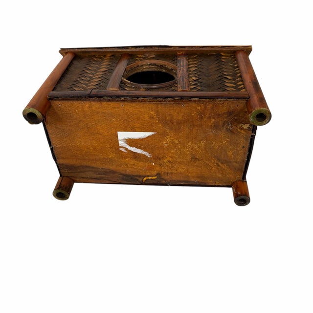 French Country Vintage Bamboo and Rattan Birdhouse For Sale - Image 3 of 5