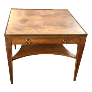 1950s Vintage Baker Furniture Neoclassical Single Drawer Walnut Table - Original Condition - 1955 For Sale