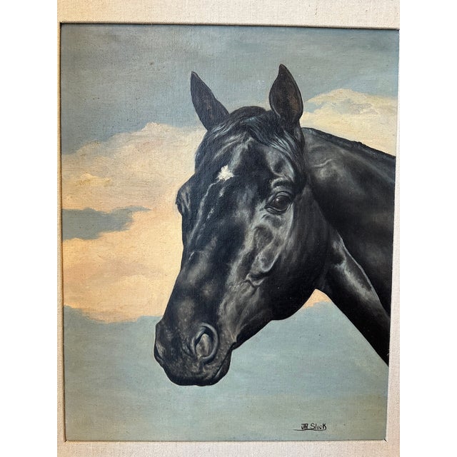 Gucci Vintage Equestrian Horse Portrait Oil Painting by James Slick - Framed For Sale - Image 4 of 16
