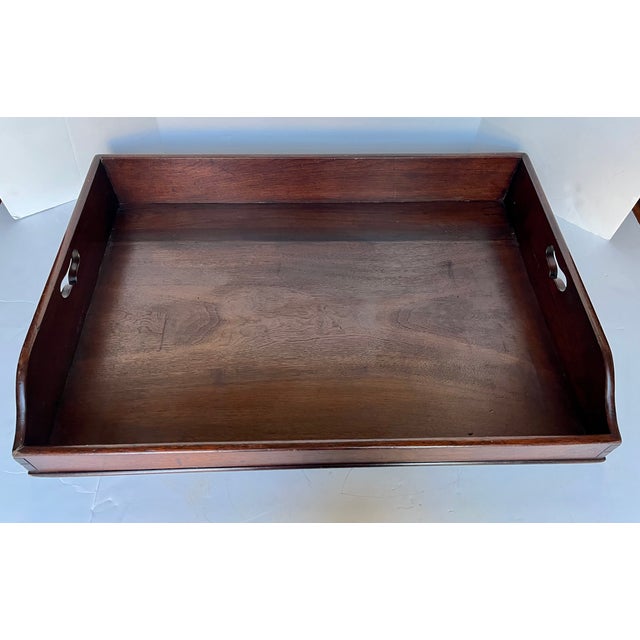 Wood Antique English Mahogany Butlers Tray For Sale - Image 7 of 15