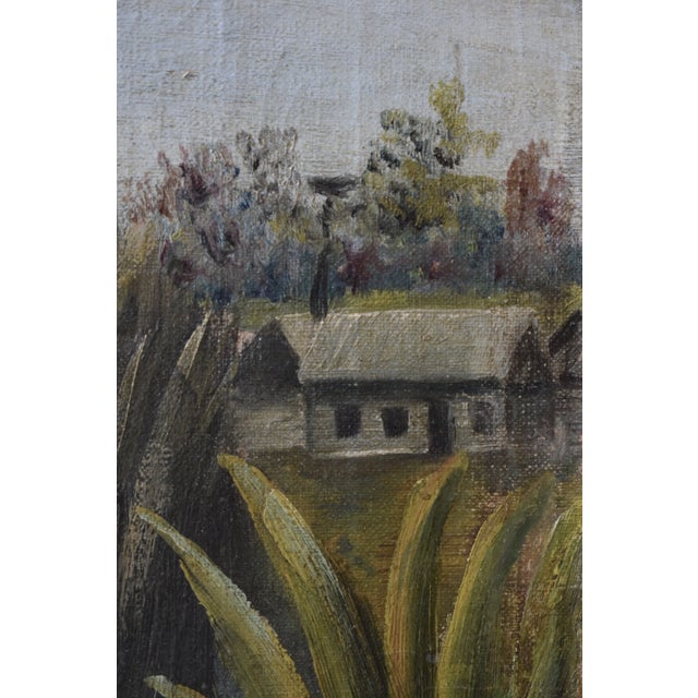 Antique Victorian Oil on Canvas Marsh Scene of Stork Delivering Baby, Circa 1880s For Sale In New York - Image 6 of 15