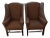 Primitive Colonial Upholstered Wingback Chairs For Sale