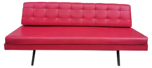 Red Faux Leather Sofa, 1970s