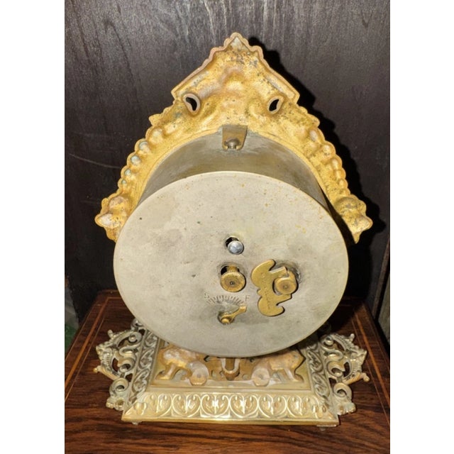 Ansonia Clock Company Antique Ansonia “Parlor Ink No. 3” Calendar Desk Clock For Sale - Image 4 of 10