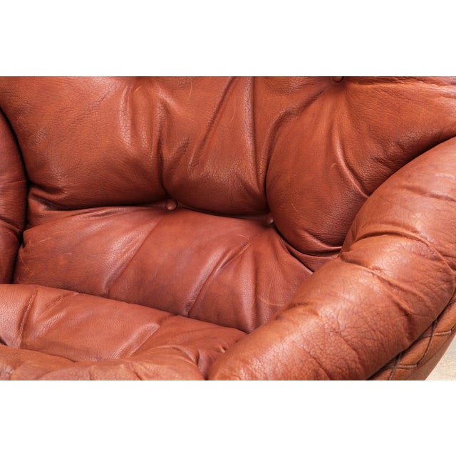 Set of Lounge Set in Cognac Color by Illum Wikkelsø for Ryesberg Møbler, 1970 For Sale - Image 14 of 17