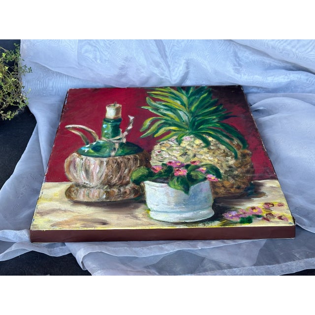 Traditional Vintage Still Life Oil Painting For Sale - Image 3 of 10