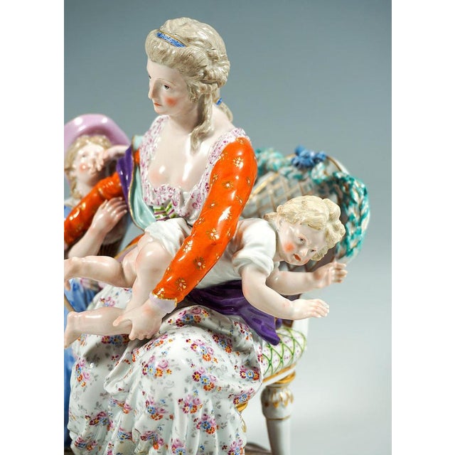 Ceramic Rococo Porcelain Love and Indulgence Figurine Group by J.C. Schoenheit for Meissen, 1840s For Sale - Image 7 of 10