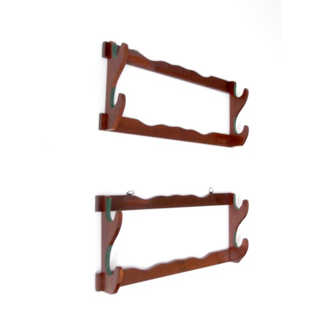 Mid-Century Modern Mid-Century Wooden Gun Rack Pair For Sale - Image 3 of 17